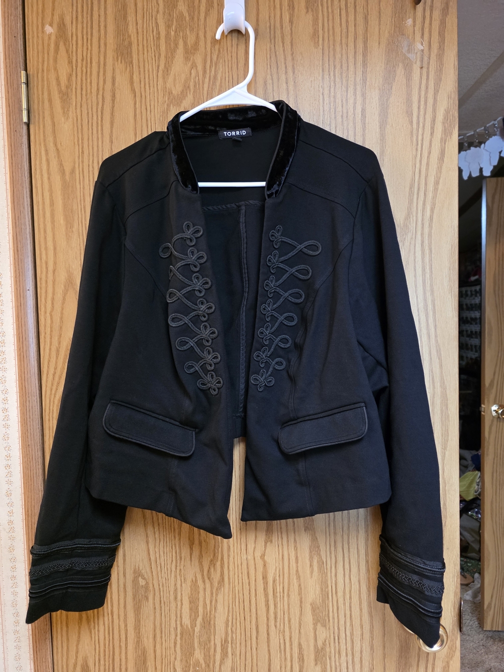 Torrid Black Military-Inspired Cropped Jacket